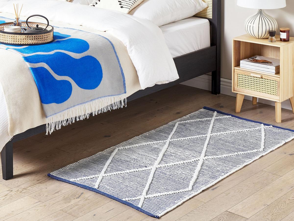 KURZFLOR-TEPPICH Synopa 150/80 cm - Weiß, Textil (80/150cm) - Beliani