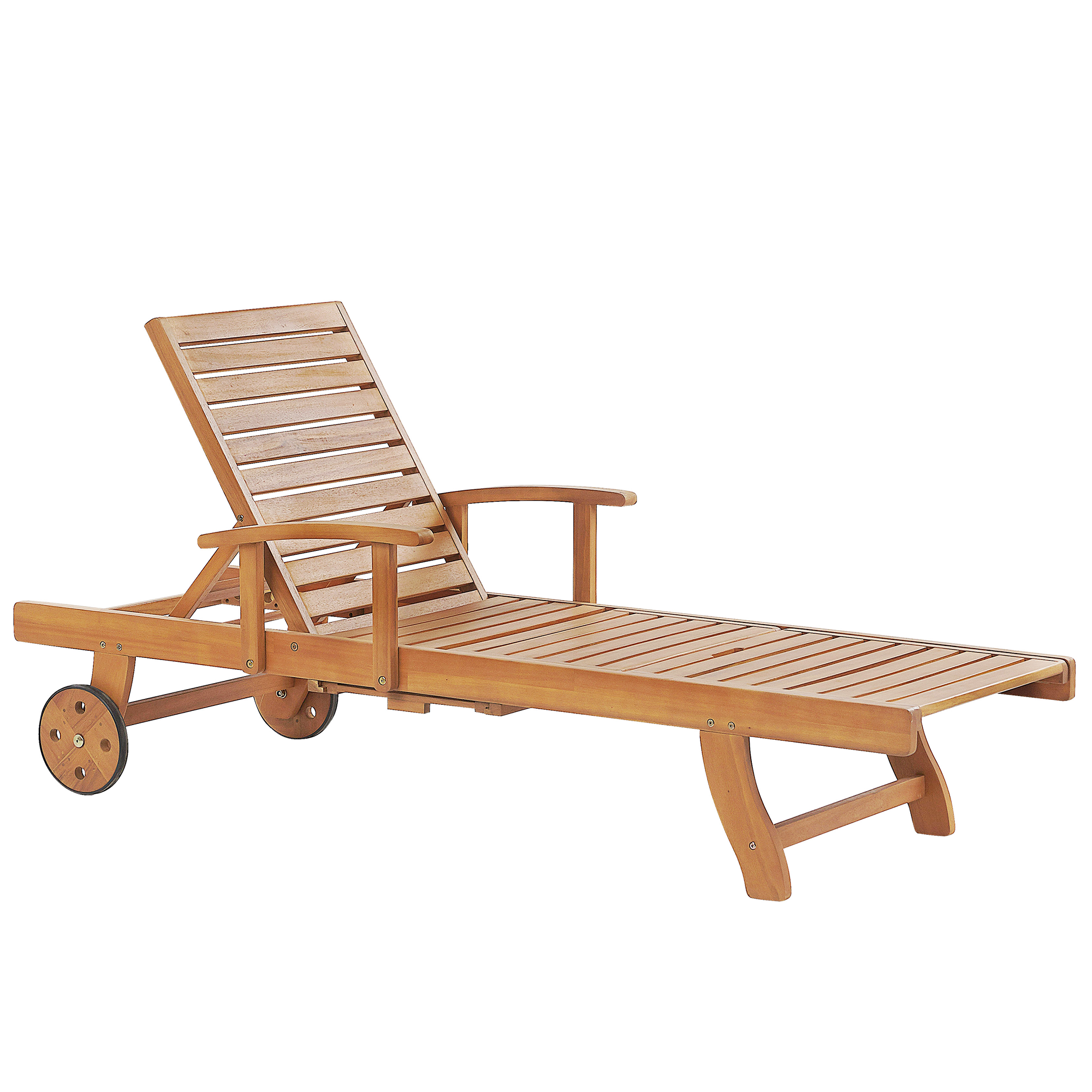 GARTENLIEGE hellbraun Java - Hellbraun, Holz (64/74/196cm) - Beliani