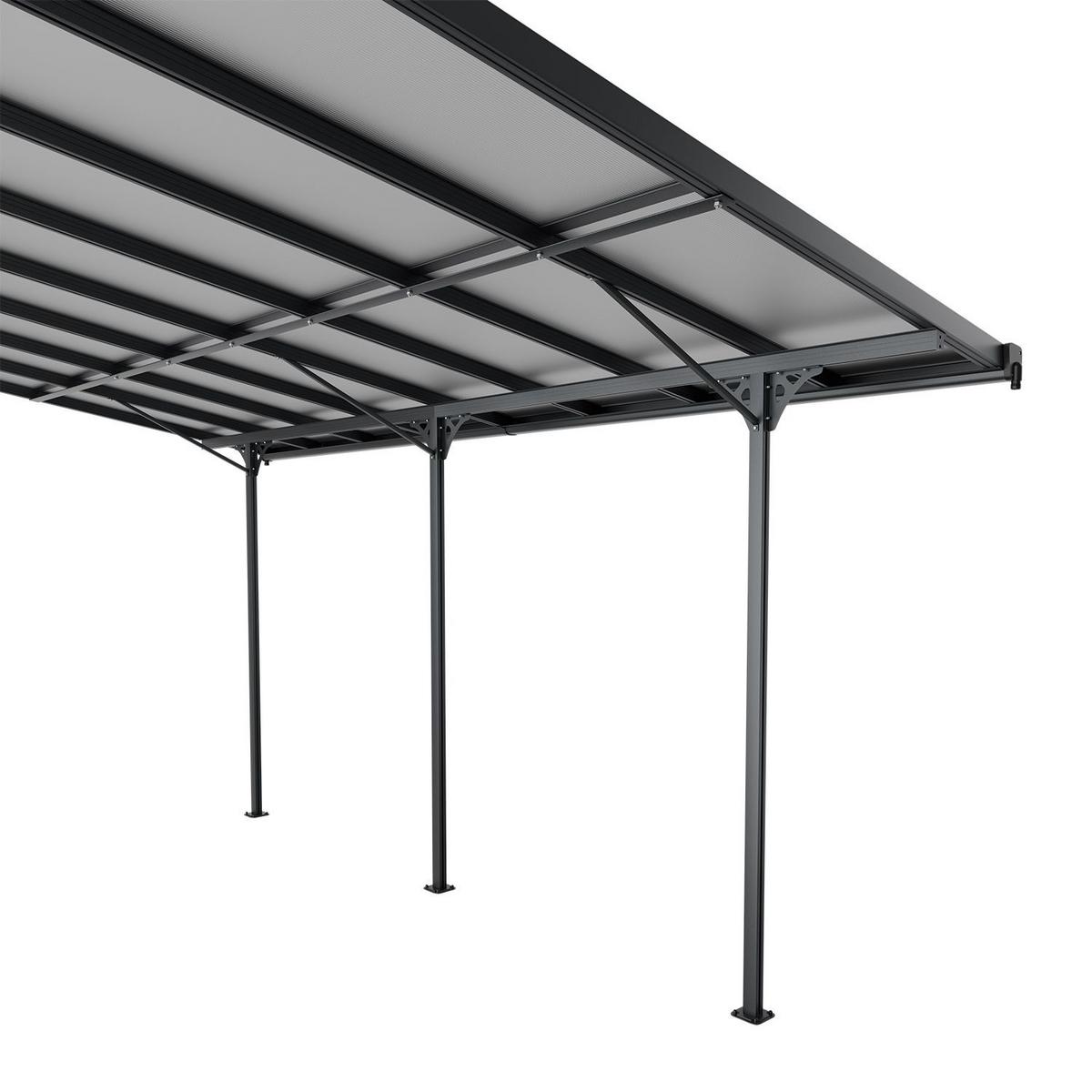 TERRASSENDACH Borneo Aluminium 4,9x3m dunkelgrau - Dunkelgrau, Metall (495/300/300cm) - Juskys