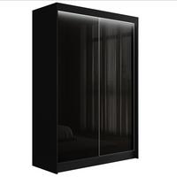 KLEIDERSCHRANK PEKA mit LED - 120 cm - Schwarz - Schwarz, Holzwerkstoff (120/215/61cm) - ALTDECOR