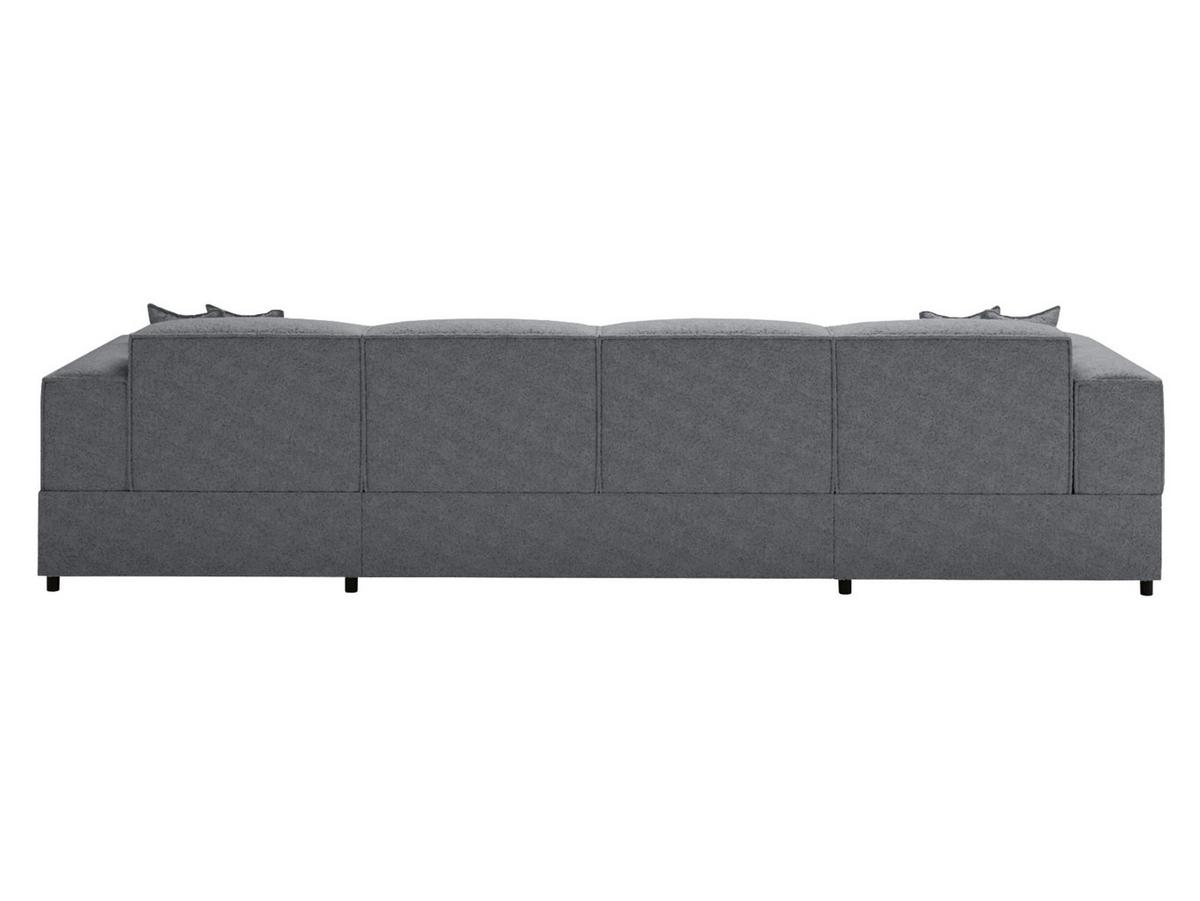 WOHNLANDSCHAFT Santos U Boucle - Dunkelgrau/Schwarz, Holzwerkstoff/Kunststoff (320/79/166cm) - MIRJAN24