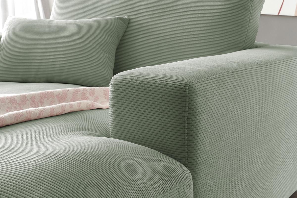 LONGSEAT MADELINE Grün Cord - Schwarz/Olivgrün, Kunststoff/Textil (150/86/170cm) - KAWOLA