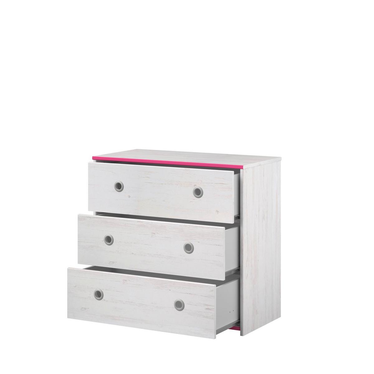 KINDERZIMMER SET Parisot Smoozy 4-tlg. Holzdekor Kiefer Weiß/Pink - Pink/Weiß, Kunststoff (100/1/200cm) - 58aufmkessel