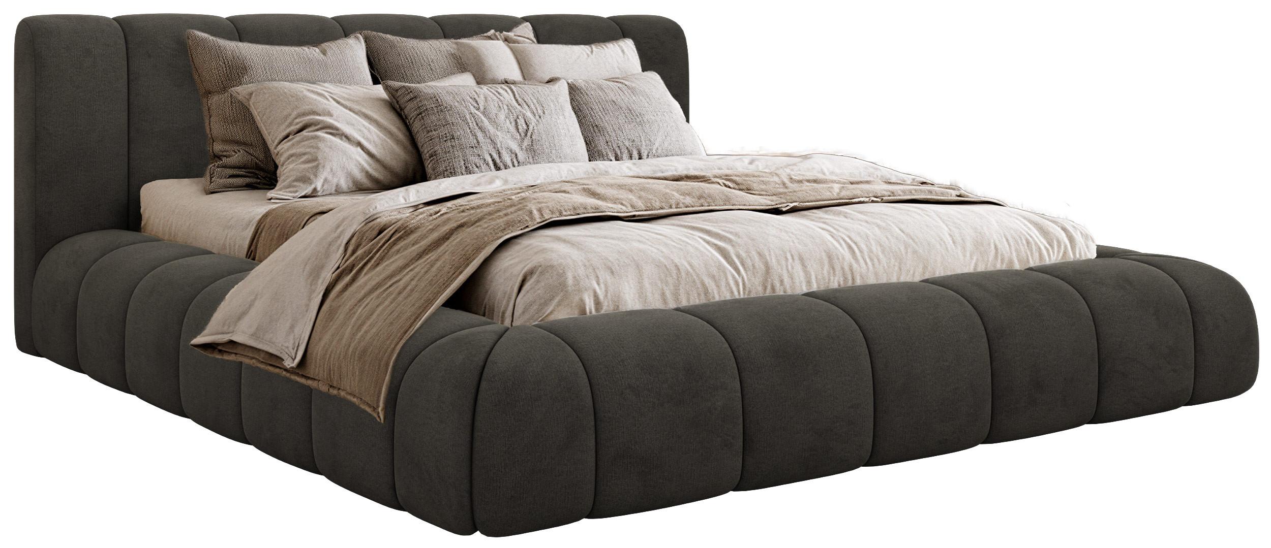 POLSTERBETT NUBEA CLASSIC 140/200 - Dunkelgrau Velvet - Pocket-Matratze - Dunkelgrau, Textil (140/200cm) - MKS