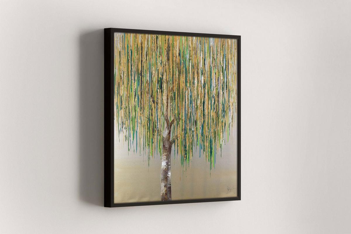 ACRYLBILD HANDGEMALT 80/80 cm - Grün, Holz/Textil (80/80cm) - KUNSTLOFT