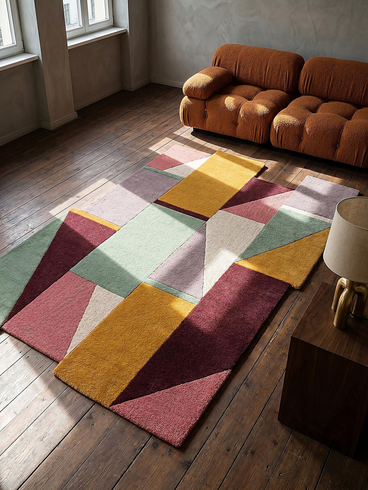 TEPPICH aus Wolle HALLEIN in Pastell, geometrisch, 200 x 290 cm - Multicolor, Textil (200/290cm) - KADIMA DESIGN