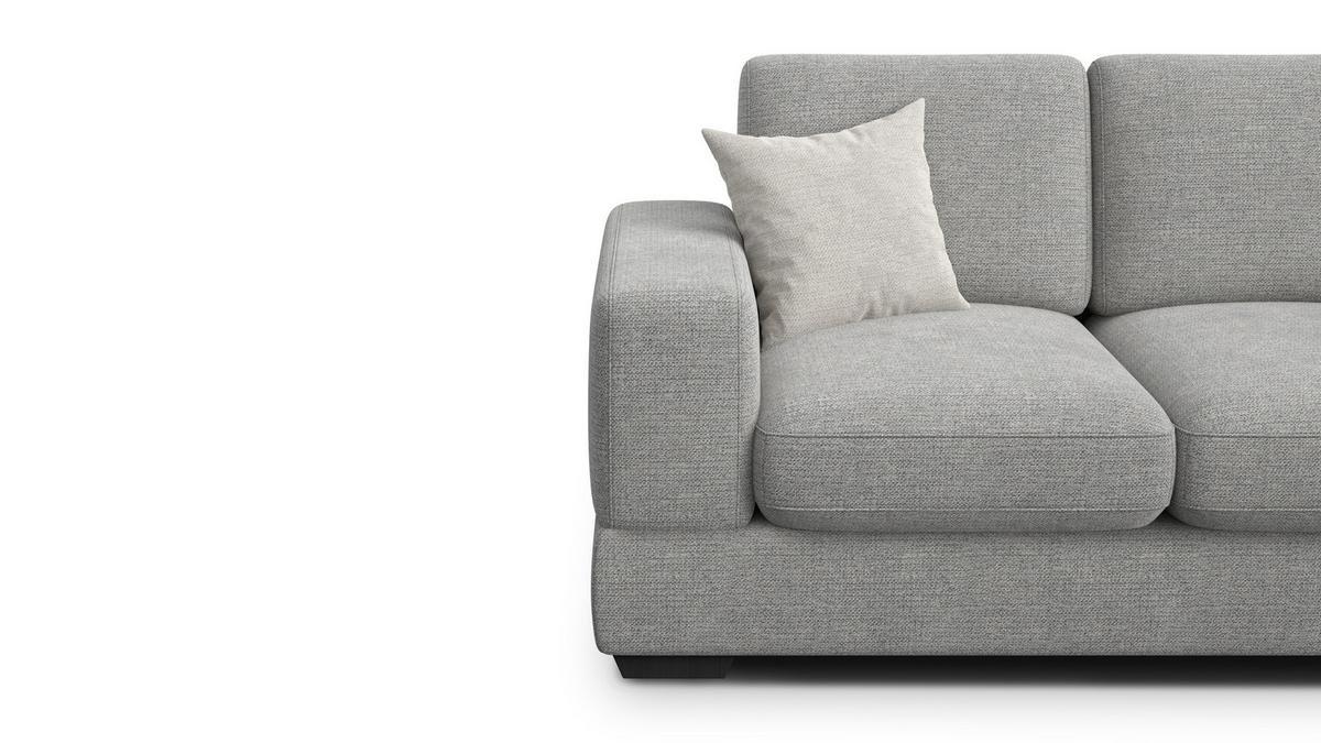 SOFA OTTO 2-Sitzer, grau - Schwarz/Grau, Holz/Textil (171/89/98cm) - Wozimo