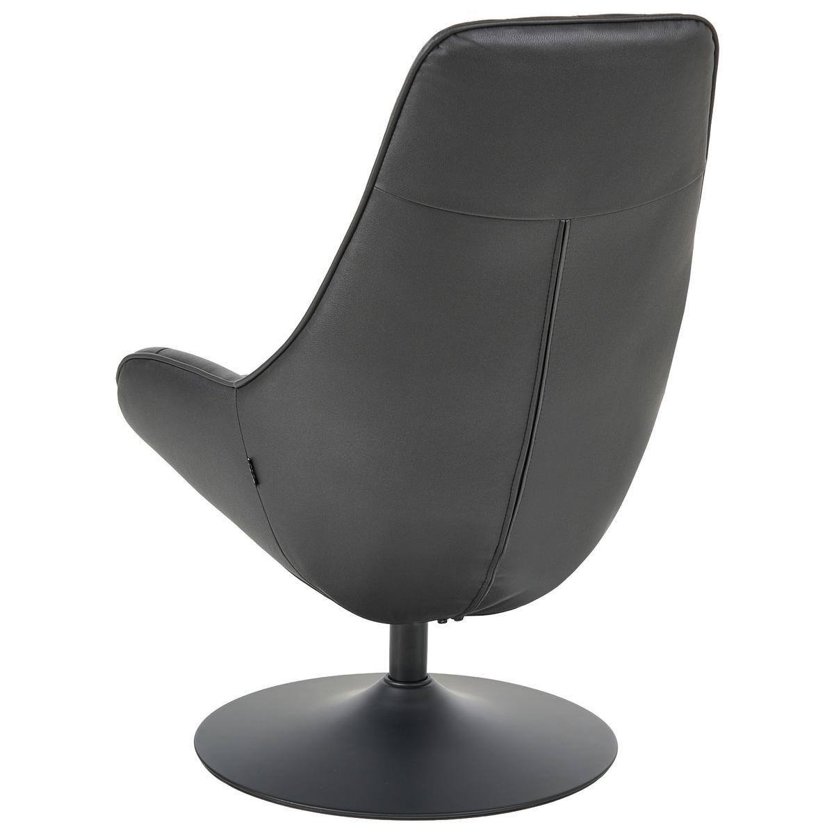 DREHSESSEL Kunstleder Schwarz Marstrand - Schwarz, Kunststoff/Metall (65/99/82cm) - Beliani