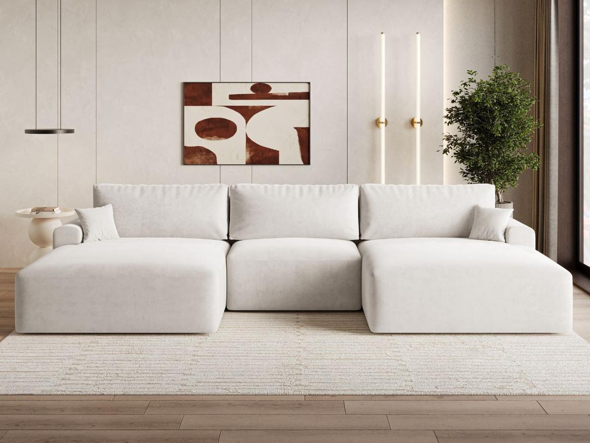 ECKSOFA U Serene Ecru - Ecru, Holz/Textil (391/145cm) - Graingold