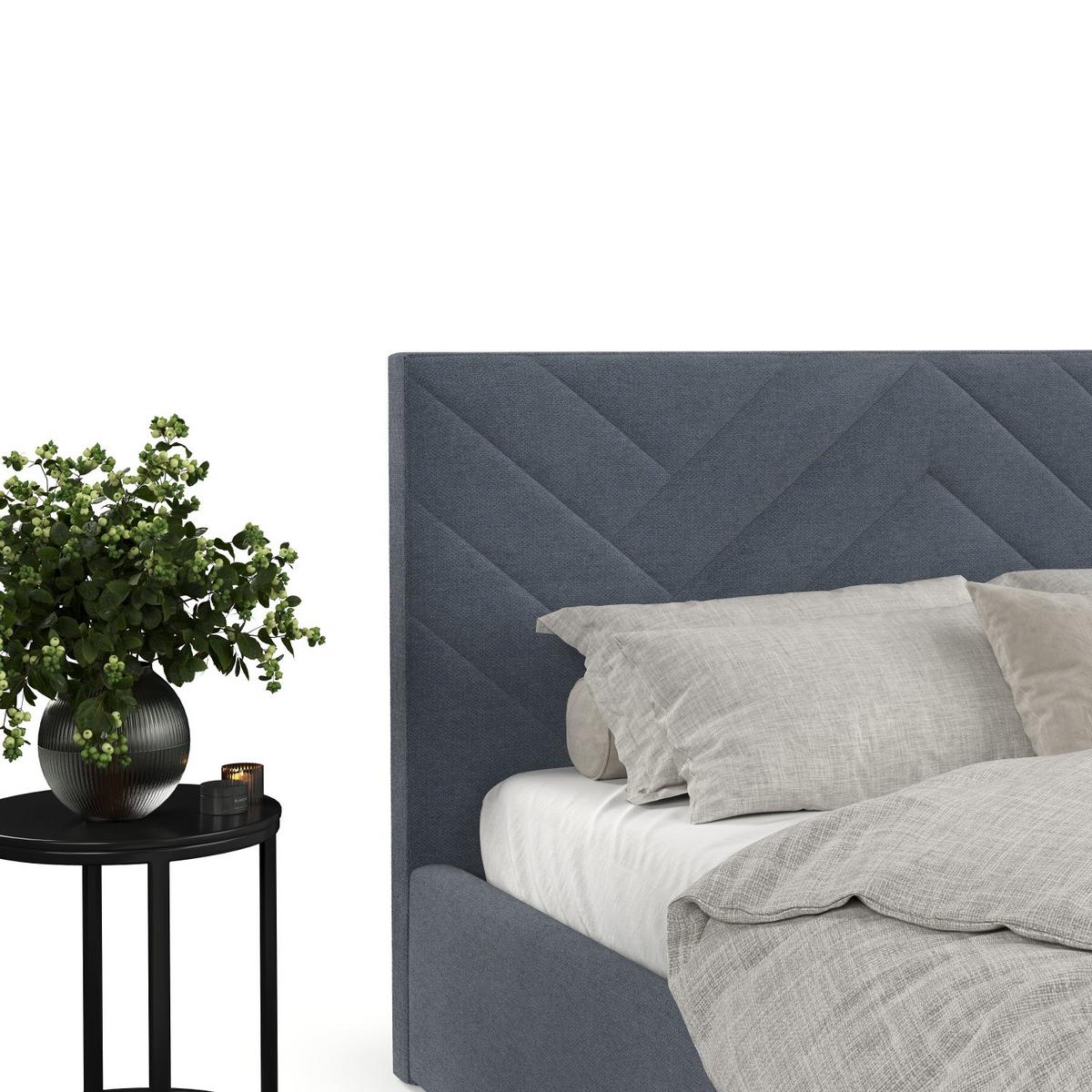 POLSTERBETT Arco 140/200 cm Blau im Asti Stoff - Blau/Schwarz, Holz/Holzwerkstoff (140/200cm) - AltaBeds