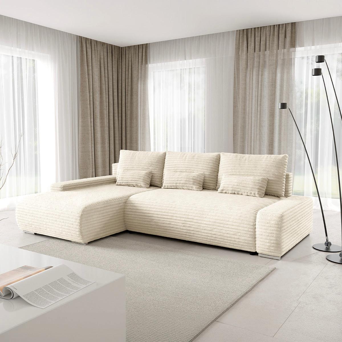 ECKSOFA Ivana 3 Sitzplätze Weiß - Weiß, Holz (265/172cm) - Petits-meubles
