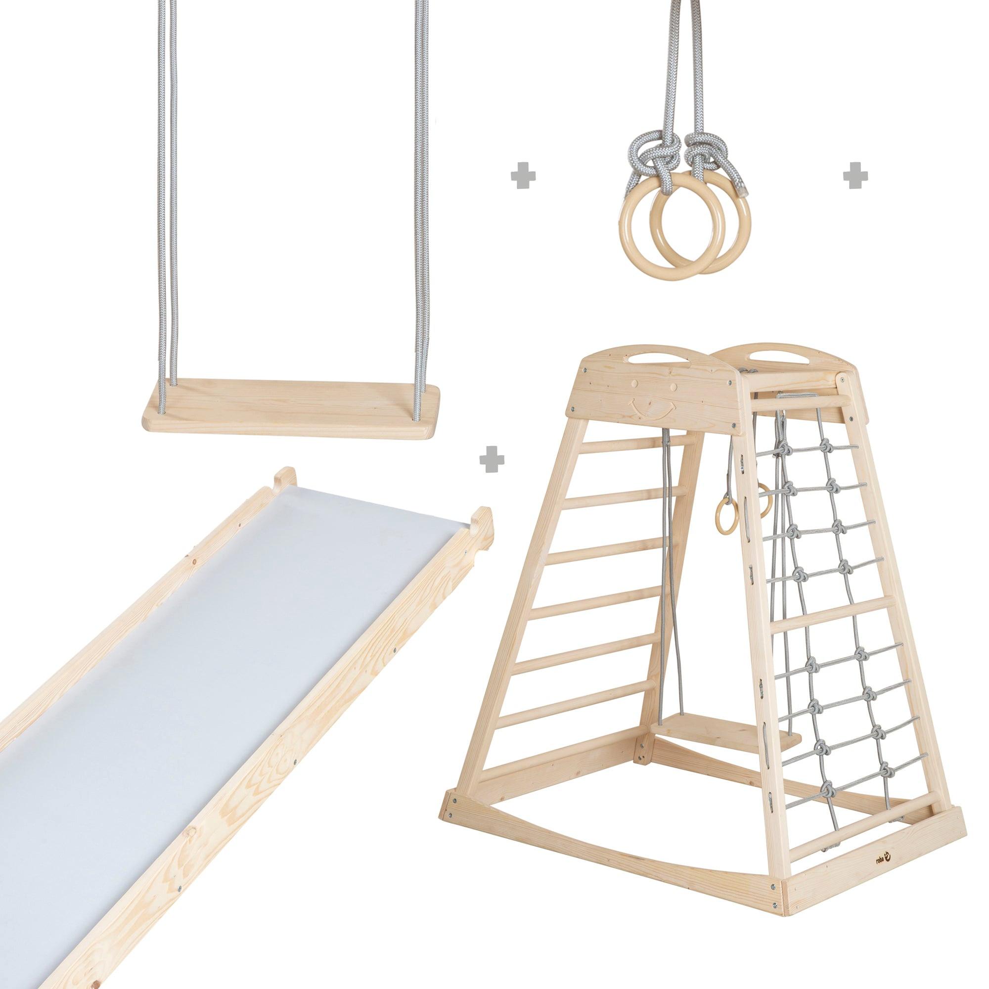 SPIELTURM Montessori - Naturfarben, Holz (83/127.5/110.5cm) - Roba