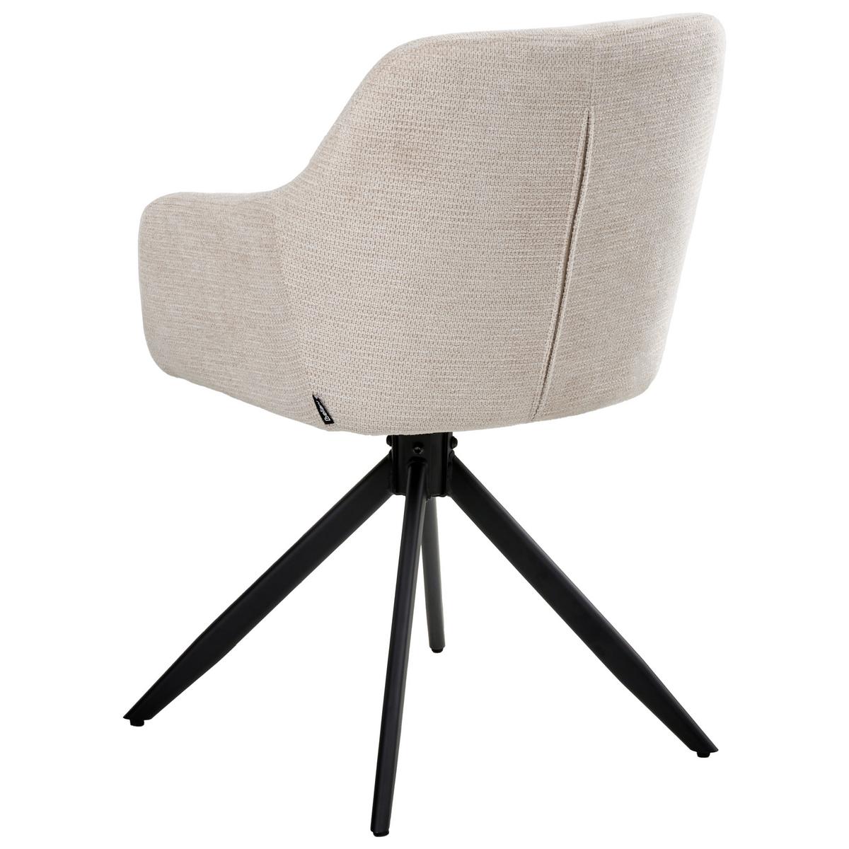 ESSZIMMERSTUHL 2er Set drehbar Stoff Hellbeige Likely - Beige, Textil (56/85/71cm) - Beliani