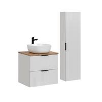 BADMÖBEL 60.6cm Adriel 2er-Set Weiß - Weiß, Holzwerkstoff (60.6/59/46cm) - Petits-meubles