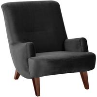 SESSEL Kajsa 71x80x101 Bezug Samtvelours Buche nussbaum/schwarz - Nussbaumfarben/Schwarz, Kunststoff (101/80/71cm) - 58aufmkessel