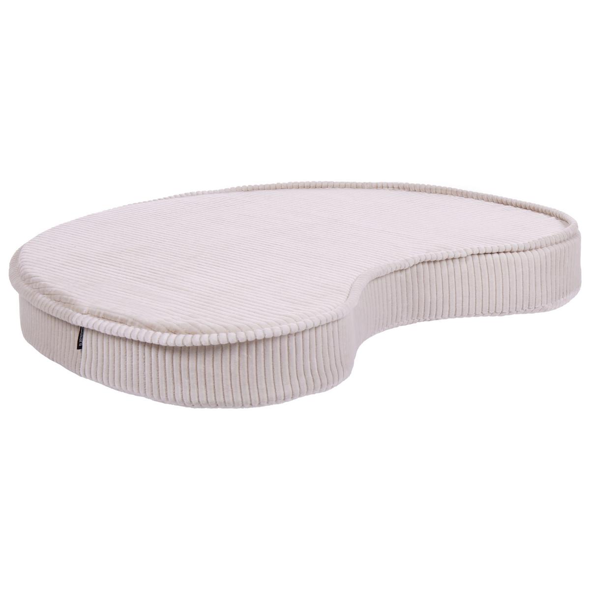POUF Samtstoff Hellbeige Nili - Beige/Braun, Textil (90/10/75cm) - Beliani