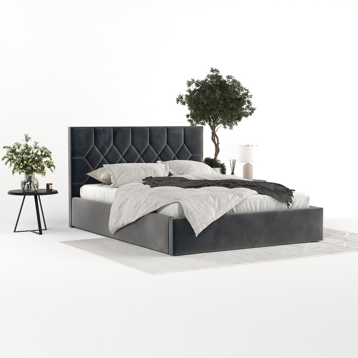 POLSTERBETT Brisa 140/200 cm Anthrazit im Paros Stoff - Anthrazit/Schwarz, Holz/Holzwerkstoff (140/200cm) - AltaBeds