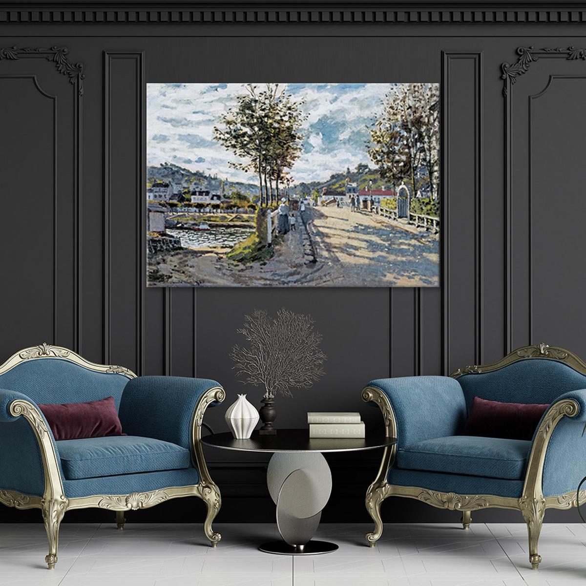 WANDBILD die brücke von bougival claude monet - Multicolor, Textil (60/40cm) - Feeby