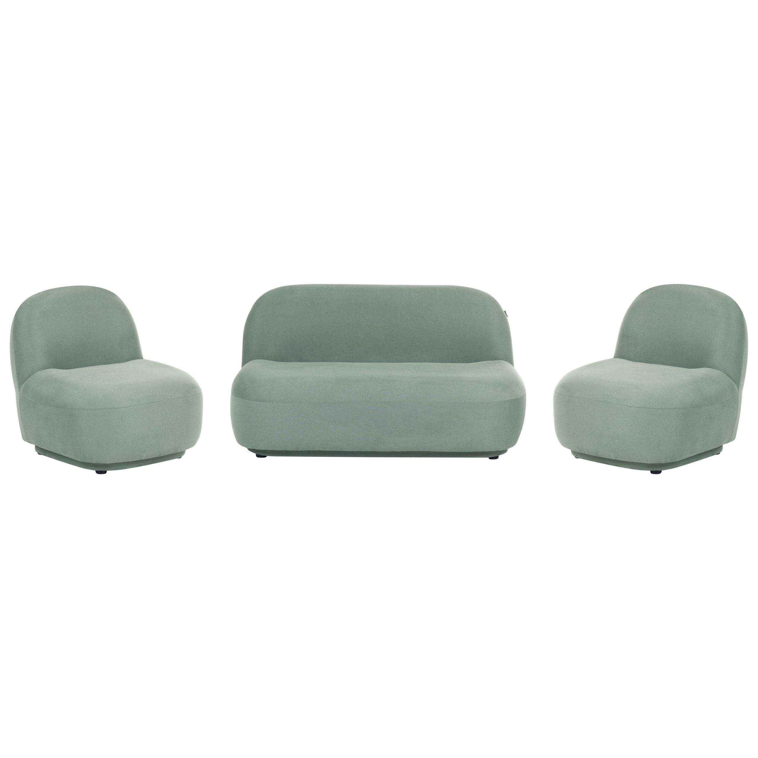 SOFA-SET 4-Sitzer Stoff Hellgrün Lovberg - Hellgrün/Grün, Textil (105/74/80cm) - Beliani