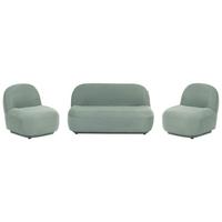 SOFA-SET 4-Sitzer Stoff Hellgrün Lovberg - Hellgrün/Grün, Textil (105/74/80cm) - Beliani