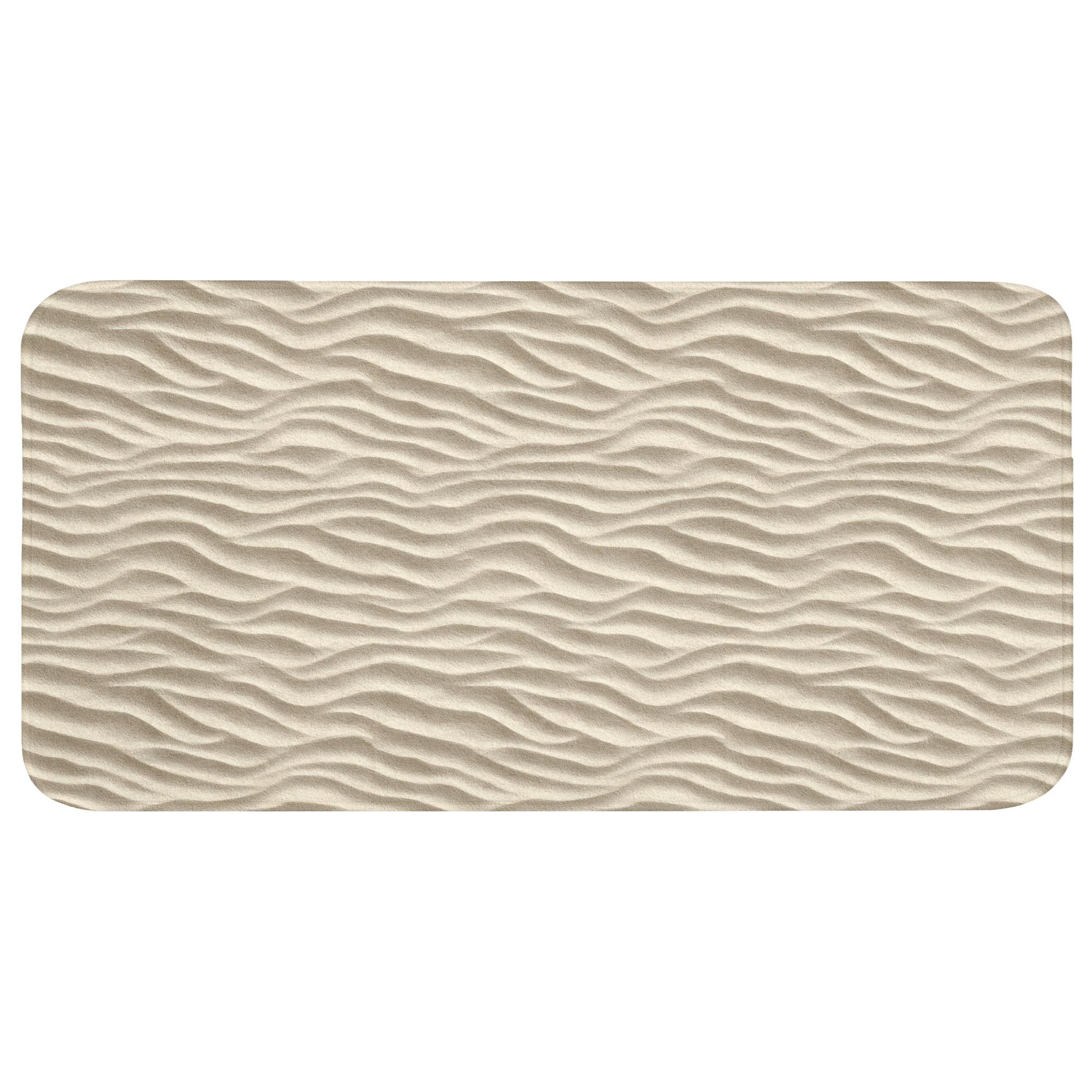 BADEMATTE Sand - Wellen - Beige Badezimmerteppich 120x60 cm - Beige, Textil (120/60cm) - OnlyWow
