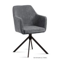 ARMLEHNSTUHL (2er-Set) Dulcy 57x87x60 Schwarz/Grau - Schwarz/Grau, Kunststoff (60/87/57cm) - 58aufmkessel