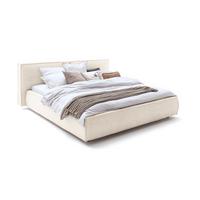 POLSTERBETT CARLO Cremeweiß Flachgewebe - Creme, Textil (180/200cm) - KAWOLA