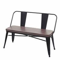 2ER-SITZBANK INDUSTRIEDESIGN Schwarz, Braun - Schwarz/Braun, Textil (114/82/50cm) - MCW