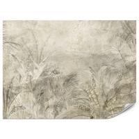 FOTOTAPETE für Schlafzimmer Vintage Botanische Blätter Tropisch 150x105 - Beige/Braun, Papier (150/105cm) - Muralo
