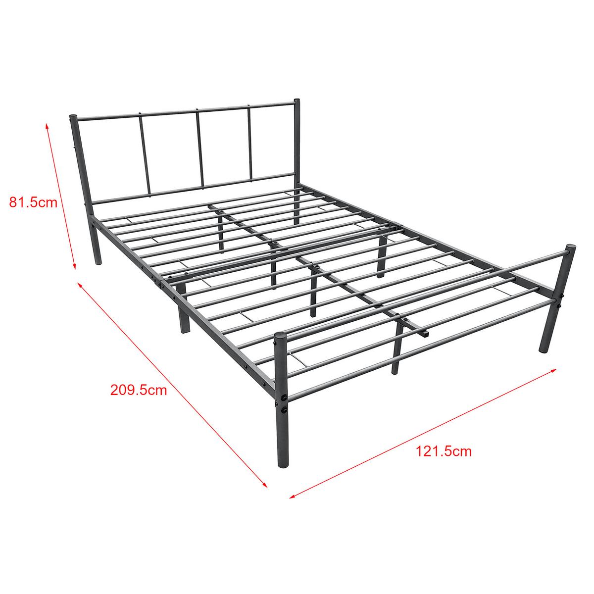 METALLBETT Laos - Dunkelgrau, Metall (120/200cm) - [en.casa]