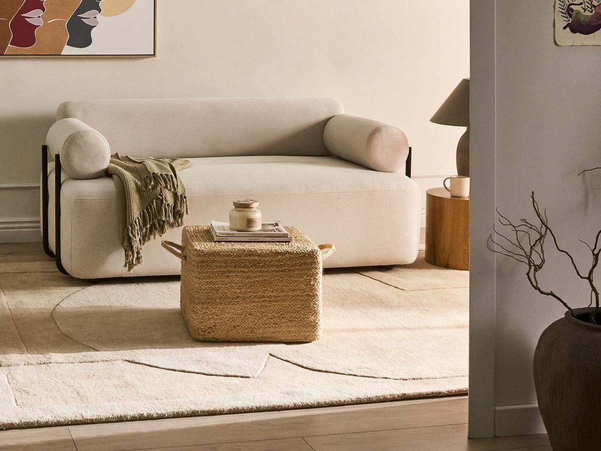 POUF Jute Naturfarben Dhadar - Naturfarben, Textil (45/30/45cm) - Beliani