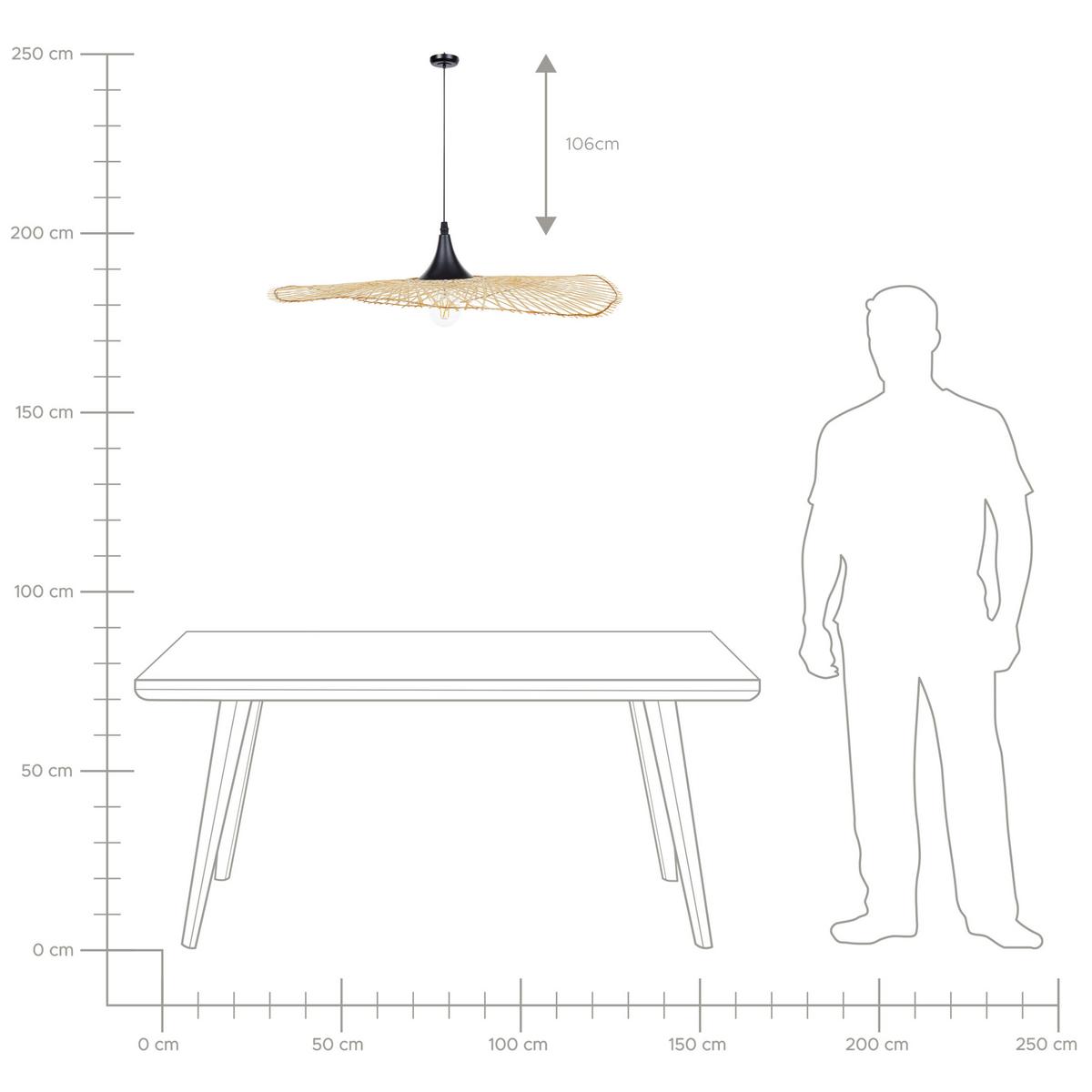 HÄNGELEUCHTE Floyd 62/62/128 cm - Hellbraun, Holz (62/62/128cm) - Beliani