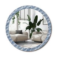 SPIEGEL Rund Ø 100 cm mit Aufdruck - Blau, Glas (100/100/0.4cm) - Wallfluent