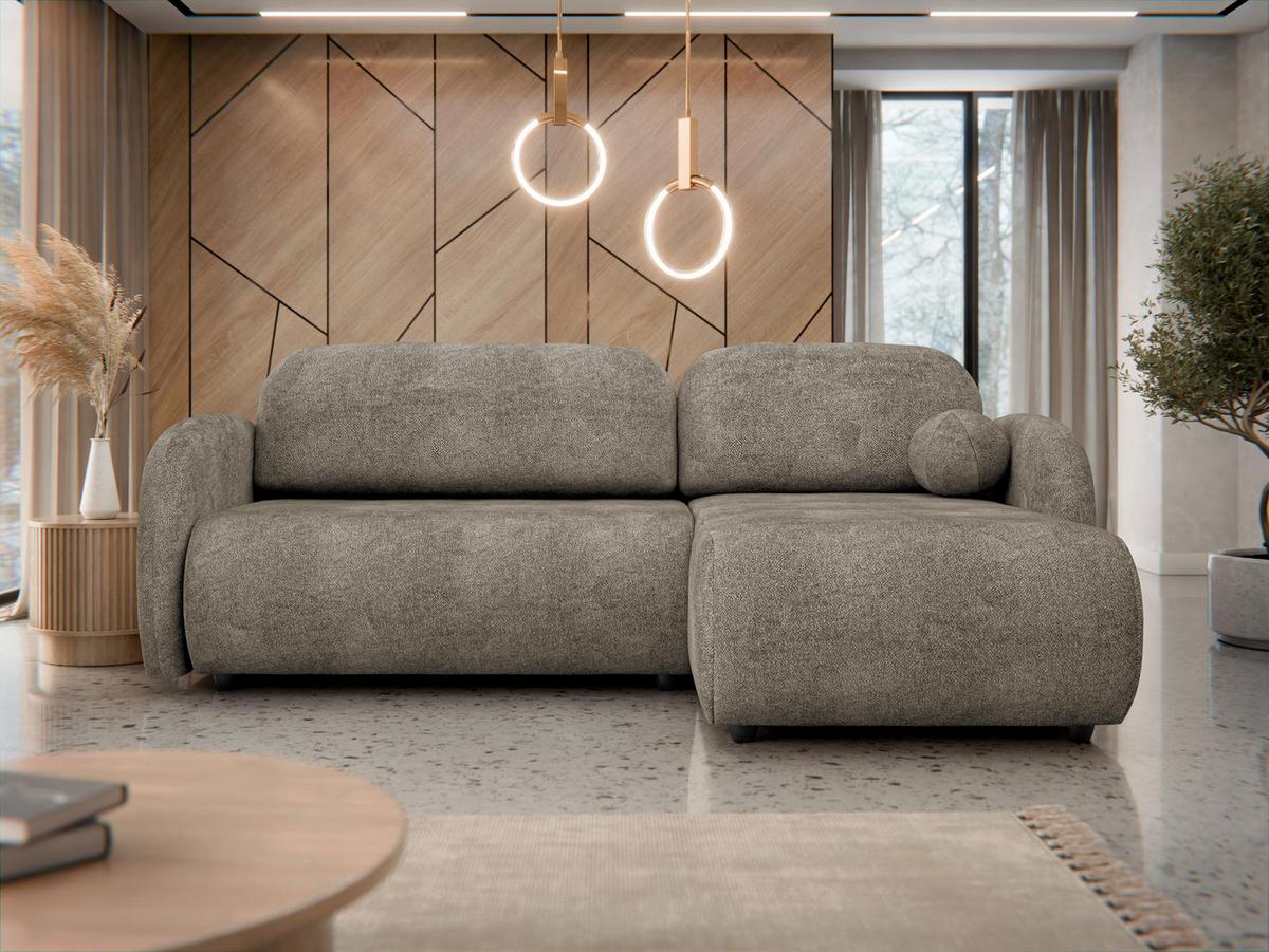 ECKSOFA Dream L - Hellbraun/Schwarz, Holz/Kunststoff (233/160cm) - MIRJAN24