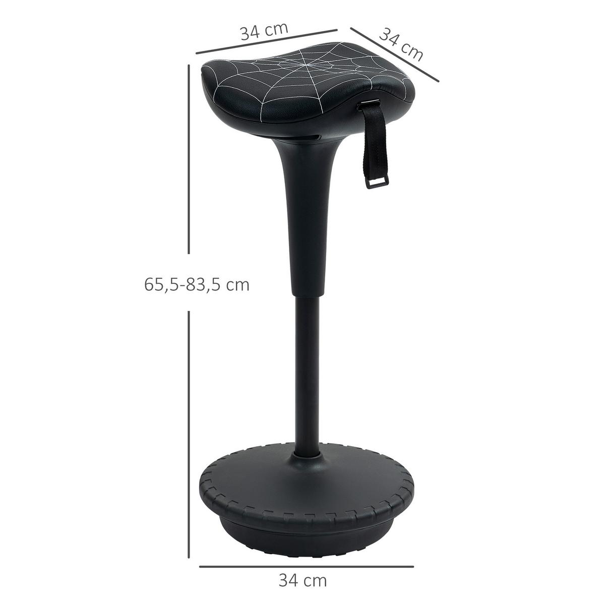 BÜROHOCKER Kunststoff Nylon Schwarz - Schwarz, Kunststoff (34/83.5/34cm) - Vinsetto
