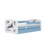 KINDERBETT NASA mit Schublade und Matratze 180/80 - Blau, Holzwerkstoff (80/180cm) - RAUMHIRSCH FURNITURE