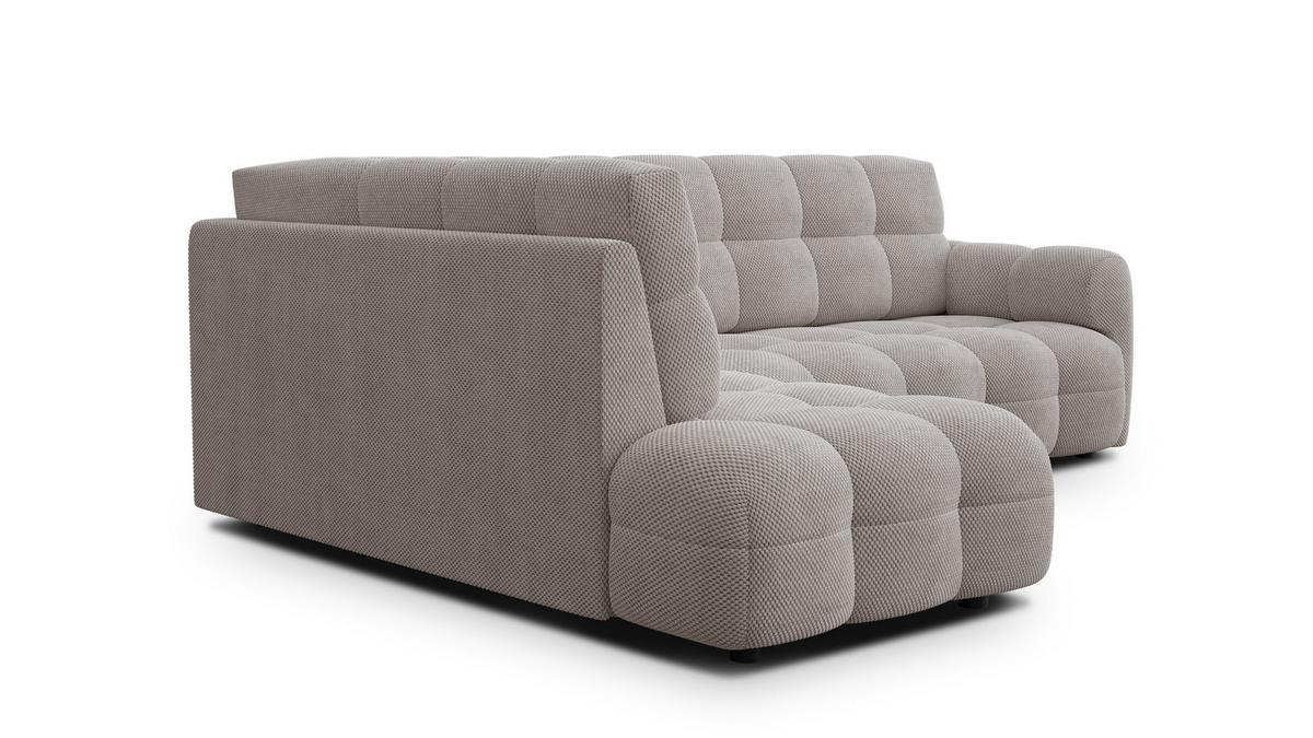 ECKSOFA MELLOW 5-Sitzer, beige - Beige/Schwarz, Holz/Textil (283/191cm) - Wozimo