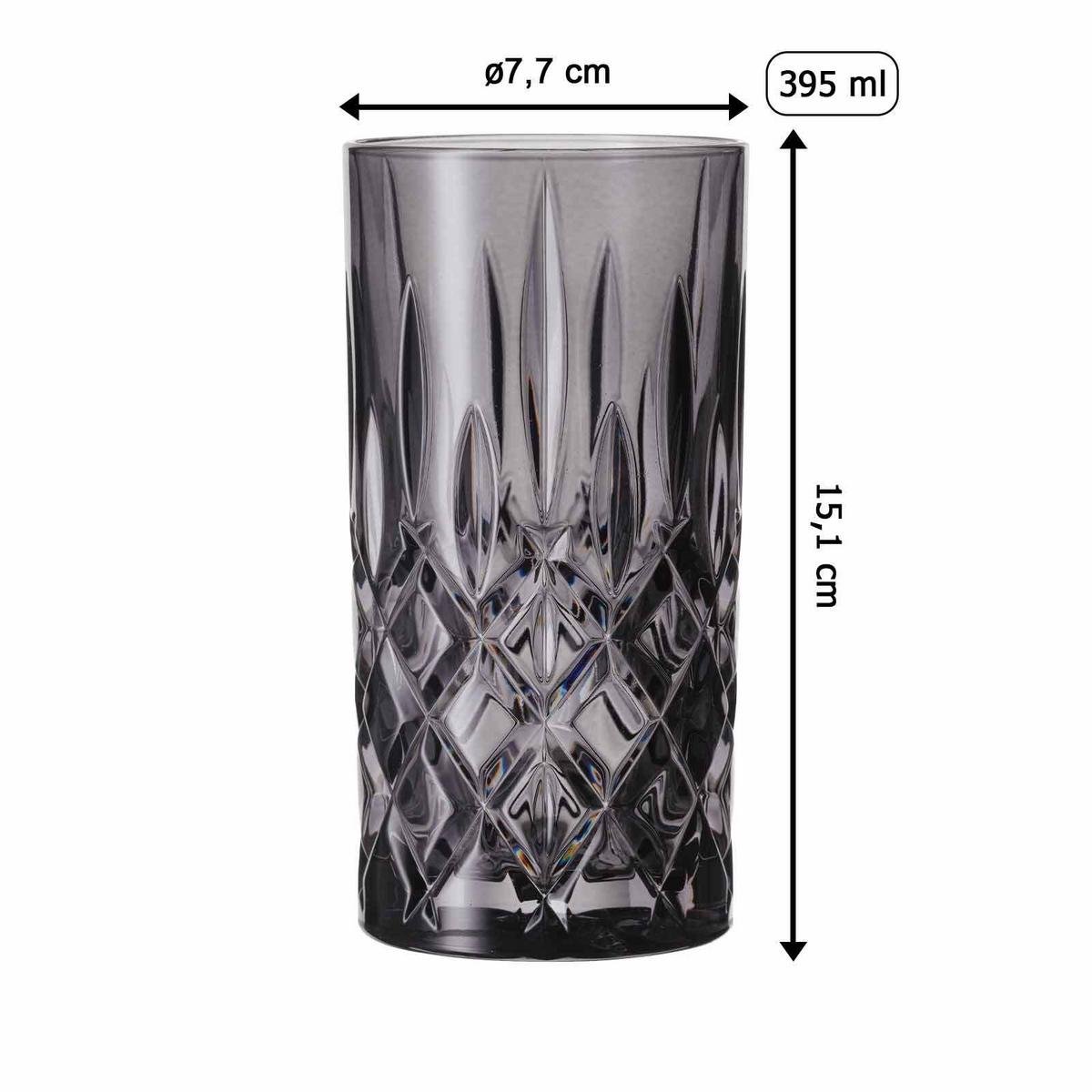 LONGDRINKGLÄSER Noblesse Smoke 395 ml 2er Set - Grau, Glas (0.395L) - Nachtmann