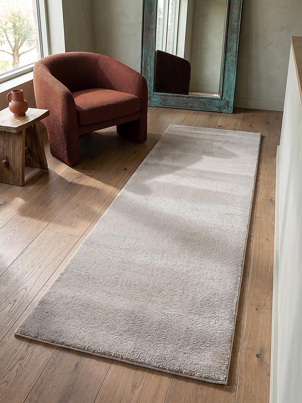 HOCHFLORTEPPICH Antirutsch Uni ALDAN Polyester Beige 60 x 110 cm - Beige, Textil (120/160cm) - KADIMA DESIGN