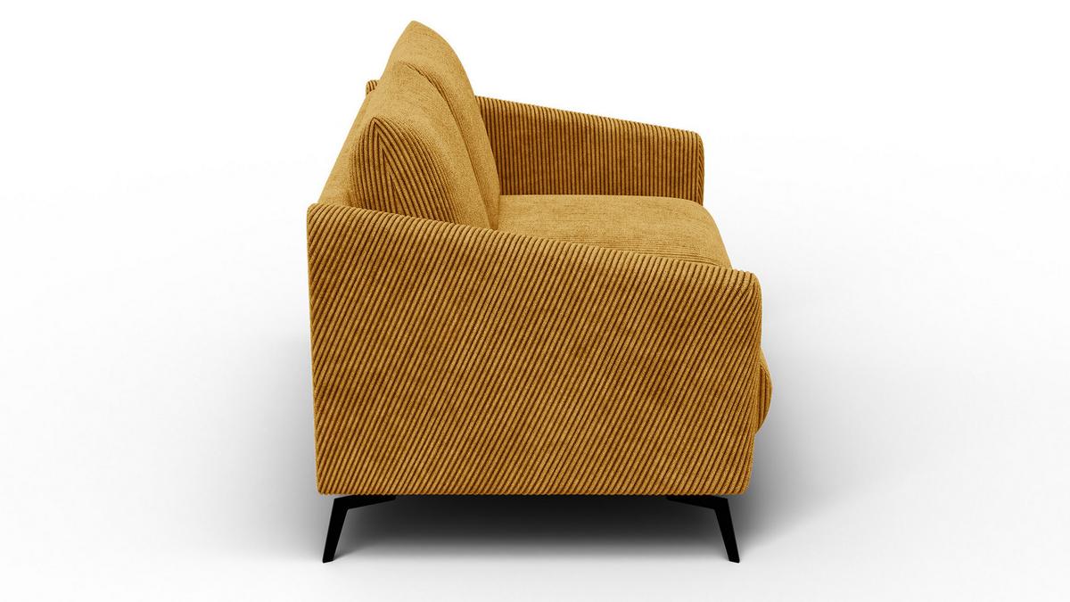 SOFA VILT 2-Sitzer, safran - Gelb/Schwarz, Holzwerkstoff/Textil (142/89/94cm) - Wozimo