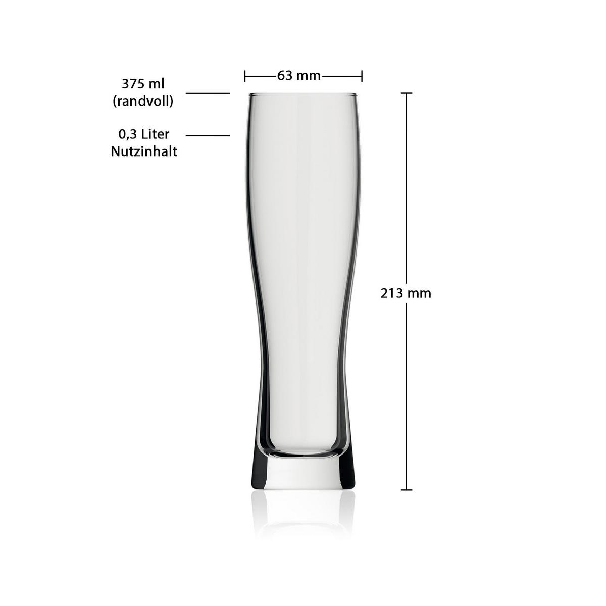 WEIZENBIERGLÄSER Monaco Slim transparent 0,3 l 120er Set - Transparent, Glas (0.3L) - Rastal