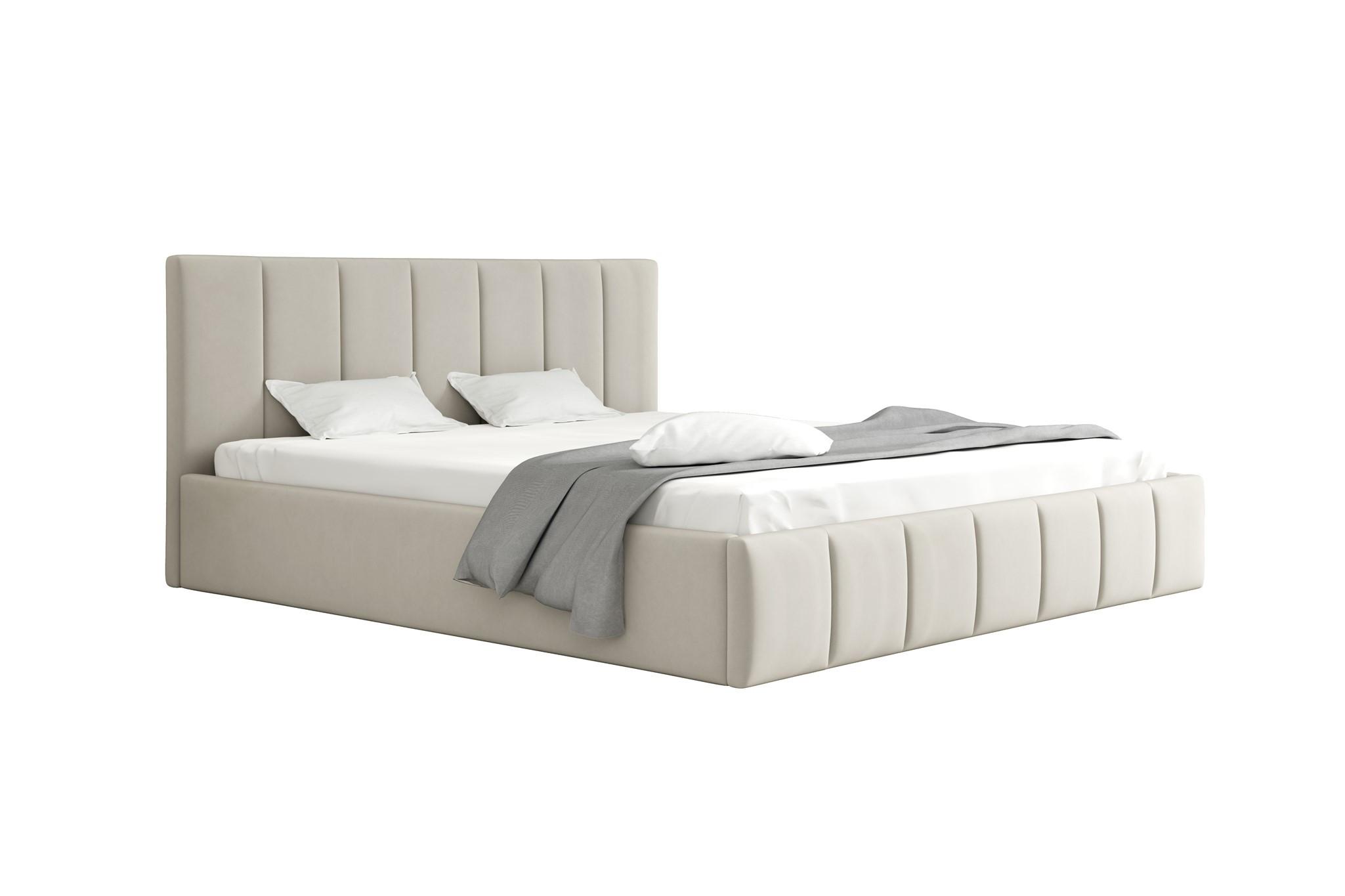 POLSTERBETT Detroit Ohne Matratze - Beige, Holzwerkstoff/Textil (140/200cm) - Fun Möbel