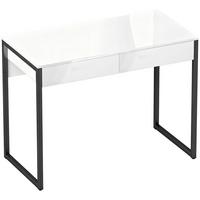 SCHREIBTISCH Stahl Holz Schwarz - Schwarz/Weiß, Holzwerkstoff/Kunststoff (100/50/75cm) - HOMCOM