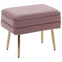 TRUHENBANK Rosa Odessa - Pink/Goldfarben, Textil (49/43/34cm) - Beliani