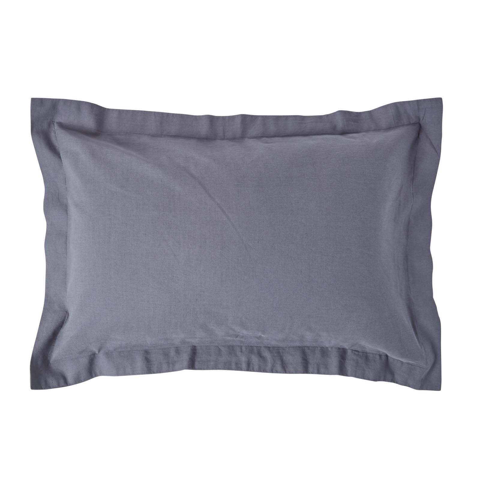 KISSENBEZUG Leinen mit Stehsaum - Dunkelgrau, Textil (48/74cm) - Homescapes