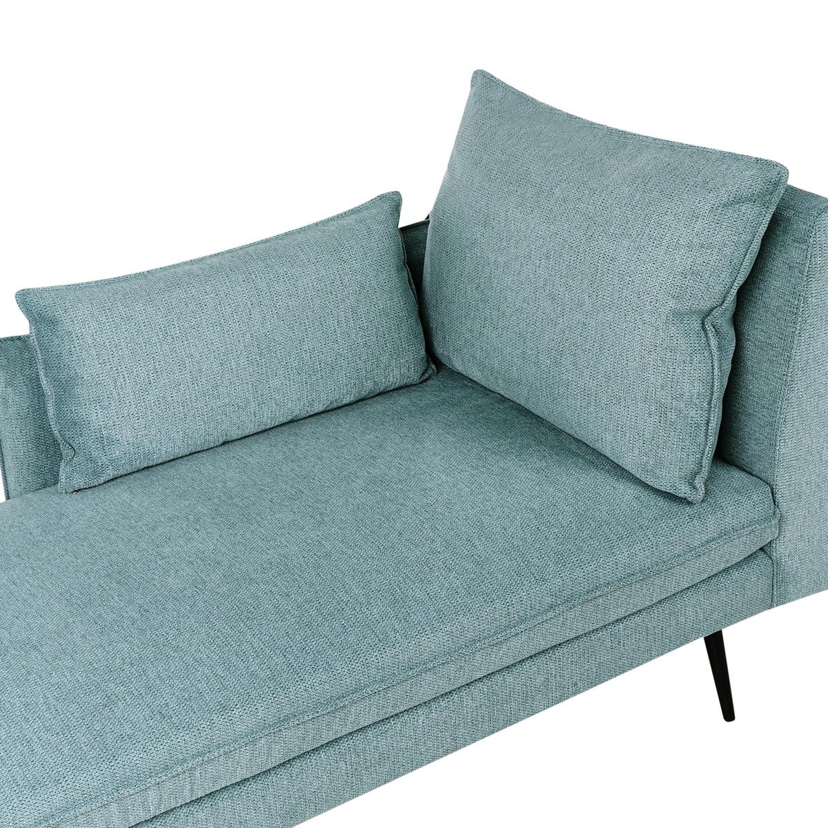 CHAISELONGUE-RECHTSSEITIGE Stoff Hellblau Yerres - Blau/Schwarz, Textil (168/79/87cm) - Beliani