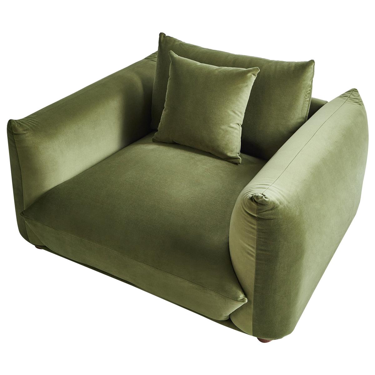 SESSEL Samtstoff Grün Luvos - Braun/Grün, Textil (120/74/108cm) - Beliani