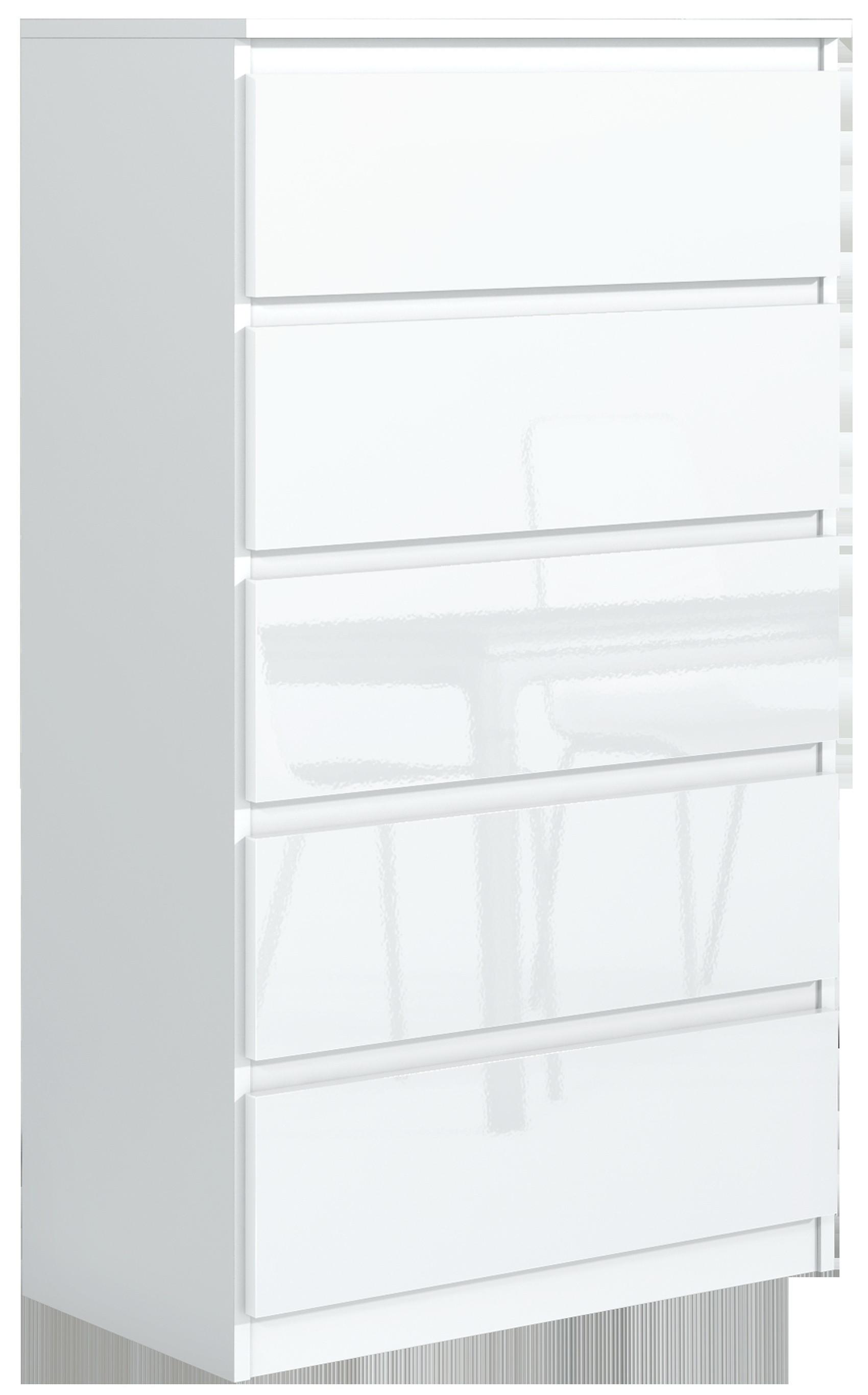 KOMMODE Weiß, Hochglanz 70/125/39 - Schwarz Hochglanz/Weiß, Holzwerkstoff (70/125/39cm) - RAUMHIRSCH FURNITURE
