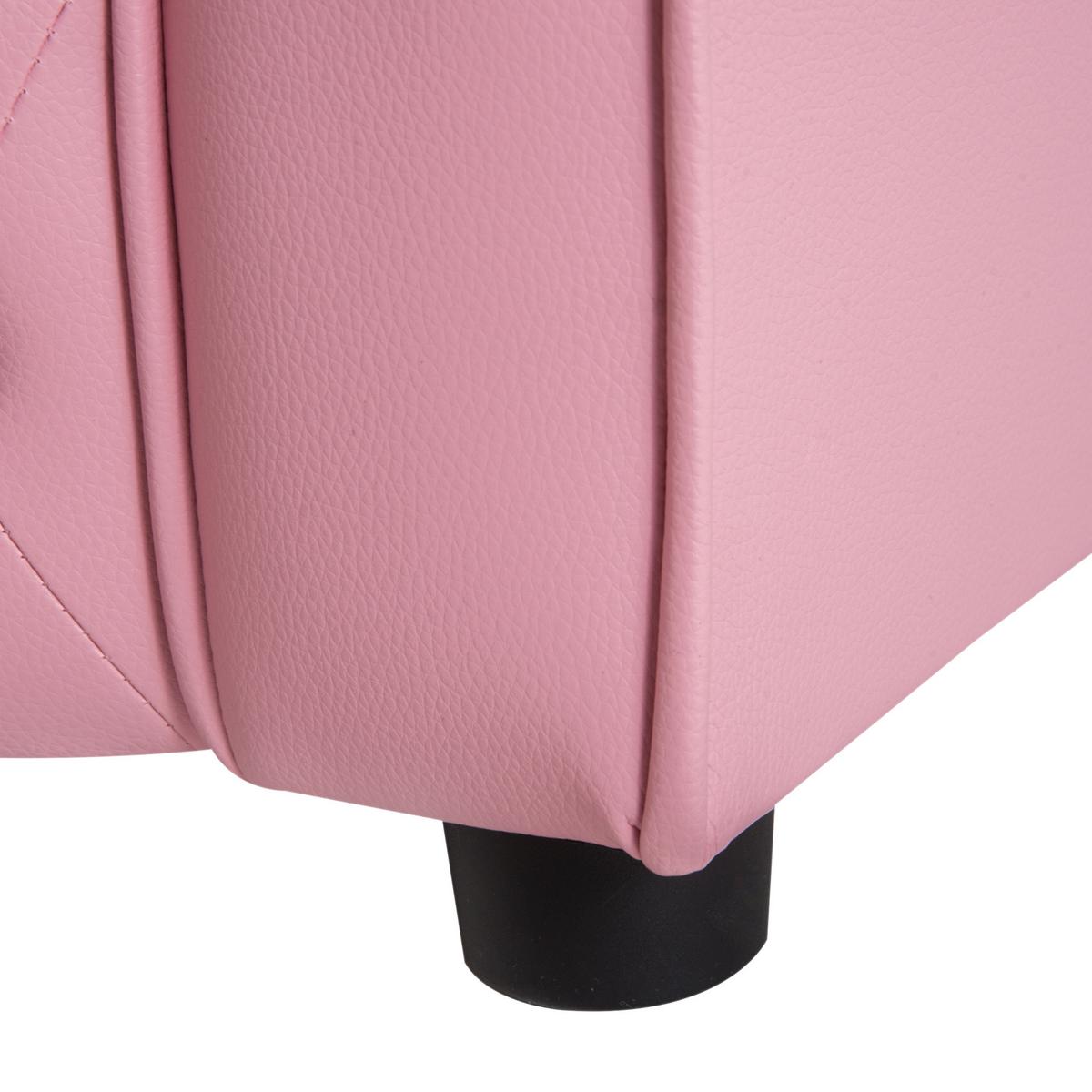 KINDERSOFA Kindersessel herzförmig Prinzessin Minisofa Kinderzimmer Sofa mit - Rosa, Kunststoff (41.5/49/59cm) - HOMCOM