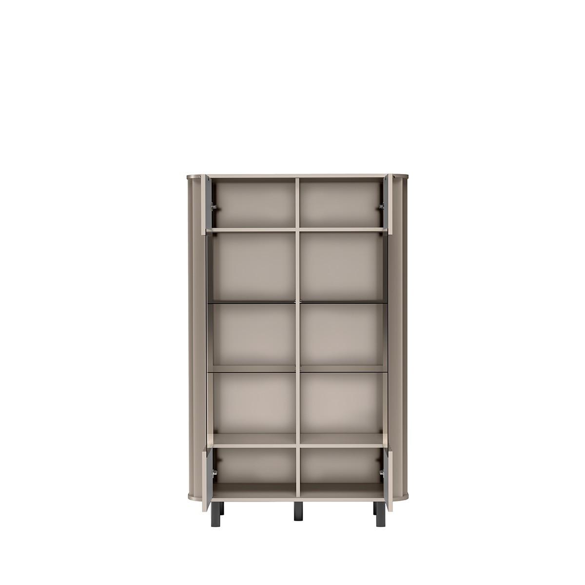 VITRINE MODERNO 200 / 98,3 cm in Beige - Beige, Holzwerkstoff (98.3/200/40.5cm) - MASSENO